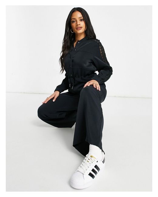 kanker gips manager adidas Originals Bellista - Jumpsuit Met Kant in het Zwart | Lyst NL