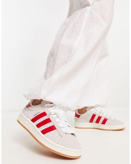 Campus 00 - sneakers bianche e rosse di adidas Originals in Rosa | Lyst