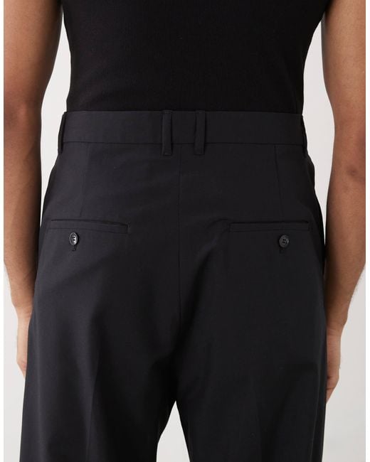 Weekday Black Relaxed Fit Tailored Trousers for men