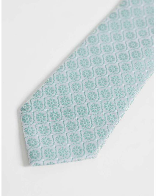 ASOS Blue Floral Geometric Tie for men