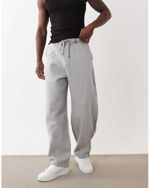 Bershka Gray Wide Fit Balloon jogger for men
