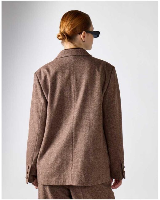 NARRATED Brown Double-Breasted Blazer