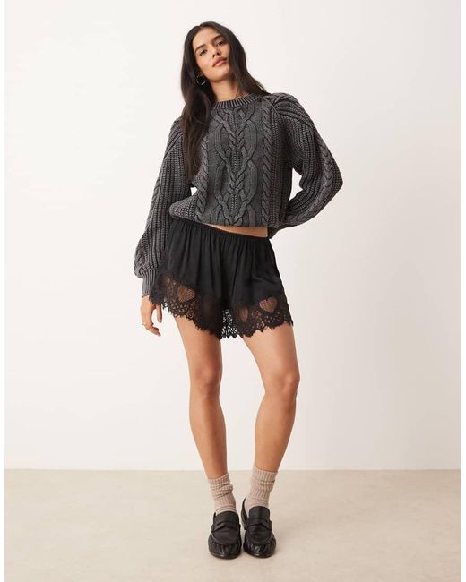 Free People Natural Sweet Love Lace Boxer Shorts