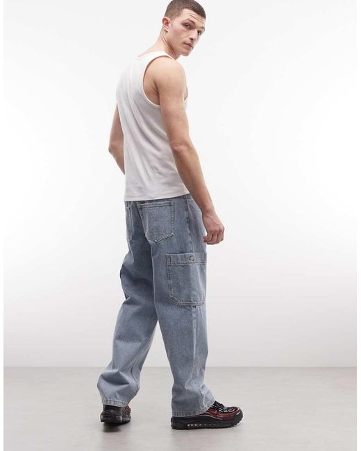 ICECREAM Blue Western Denim Straight Leg Jeans for men