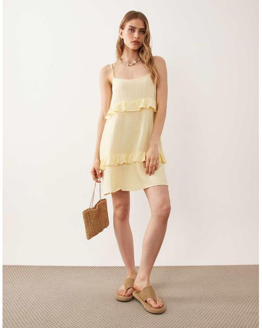 New Look Natural Tiered Mini Sundress