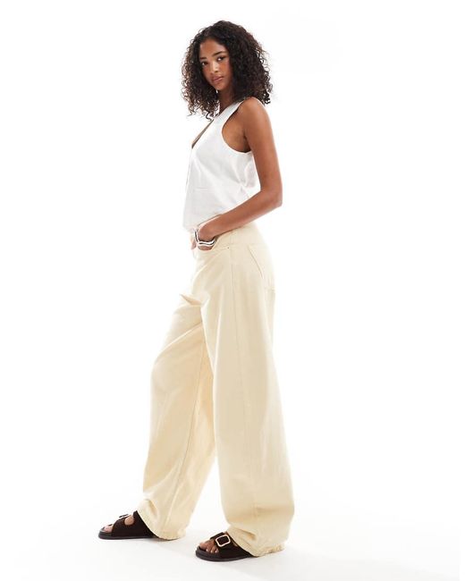 ASOS Natural High Waisted Barrel Leg Jeans