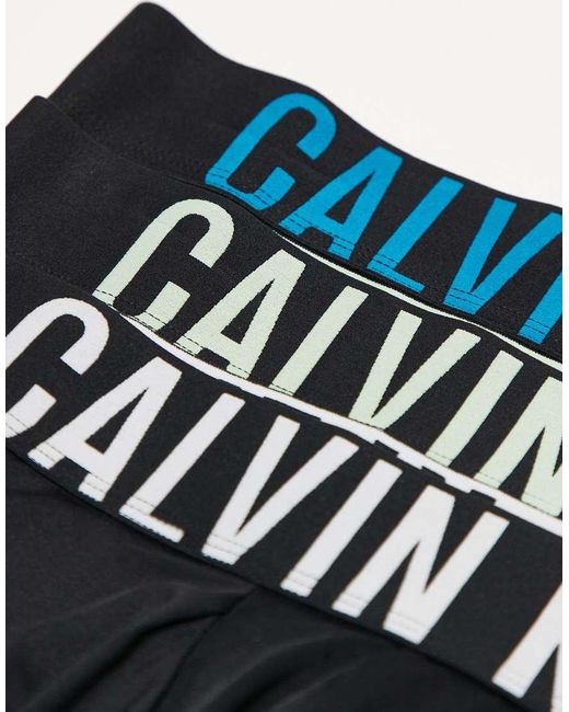 Calvin Klein Black Intense Power 3 Pack Microfibre Trunks for men