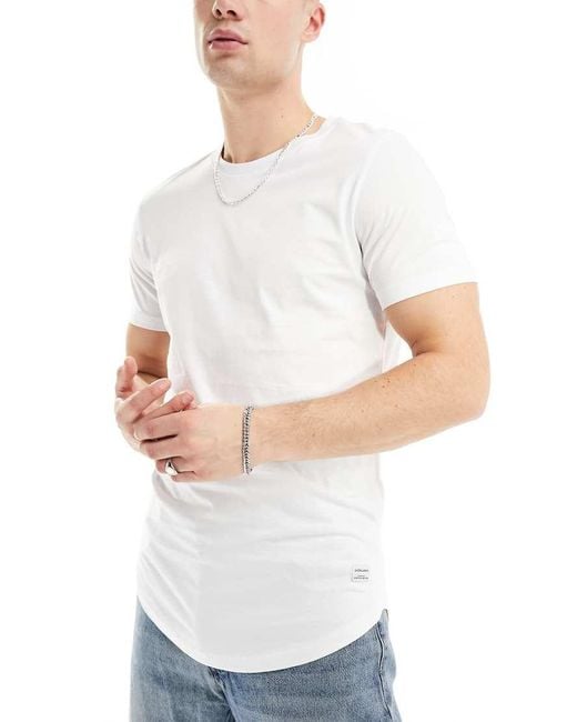 Jack & Jones Black 5 Pack Of Longline T-shirt With Curved Hem for men