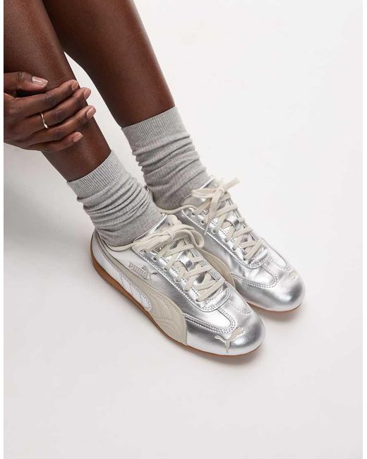 PUMA White Speedcat Trainers With Gum Sole