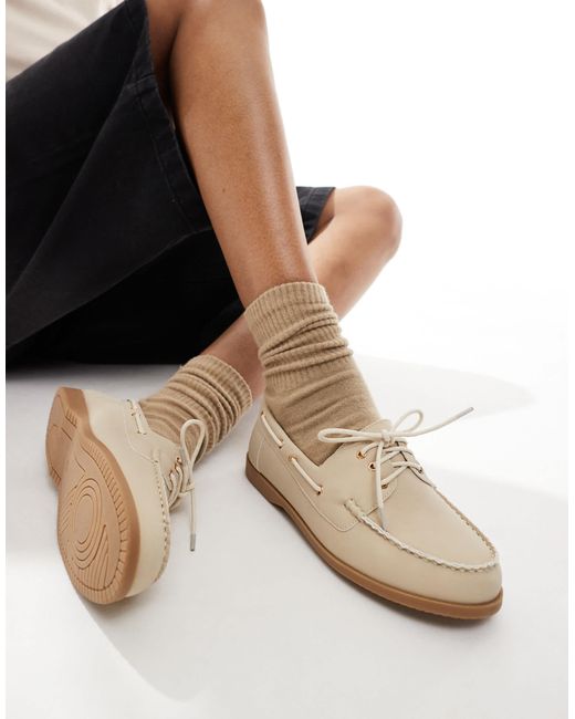 London Rebel Natural – bootsschuhe zum schnüren
