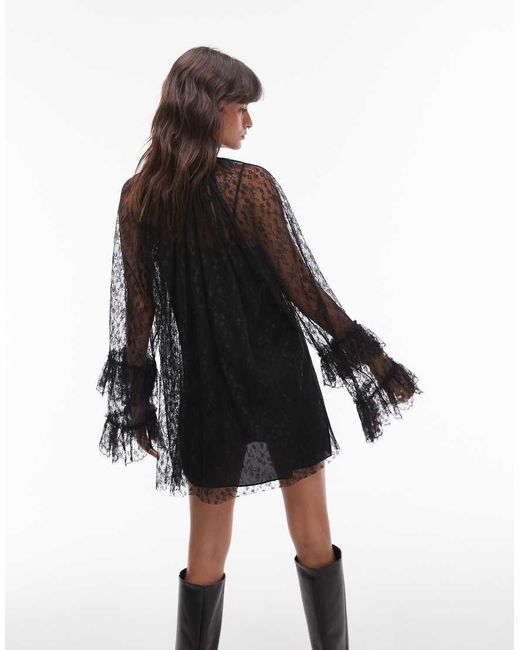 Vestito Corto A Trapezio di TOPSHOP in Black