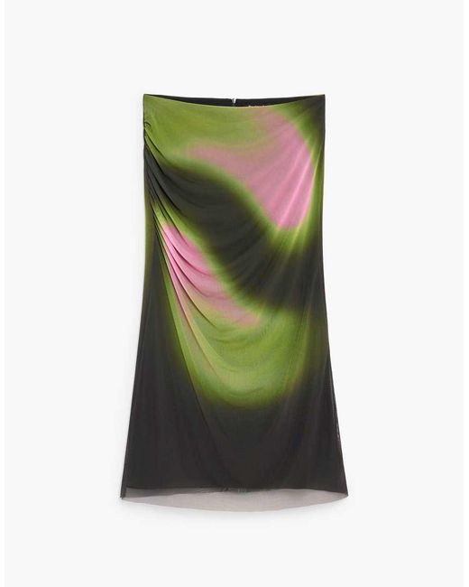 Desigual Green Pencil Knit Skirt