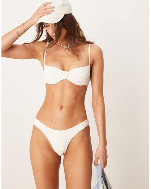 Free Society Natural Knot Front Textured Underwire Bikini Top