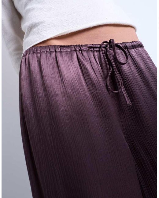 TOPSHOP White Crinkle Satin Pants