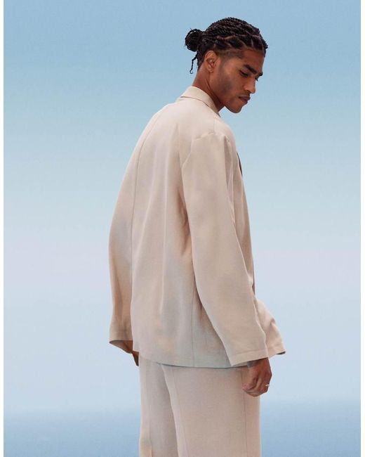 ASOS Blue Slouchy Oversized Lightweight Suit Jacket for men