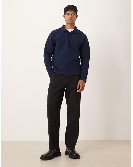 ASOS Oversized Sweatshirt Met Vaste Zoom En Wol-Look in het Blue voor heren