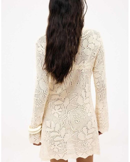 NA-KD Natural Crochet Mini Dress