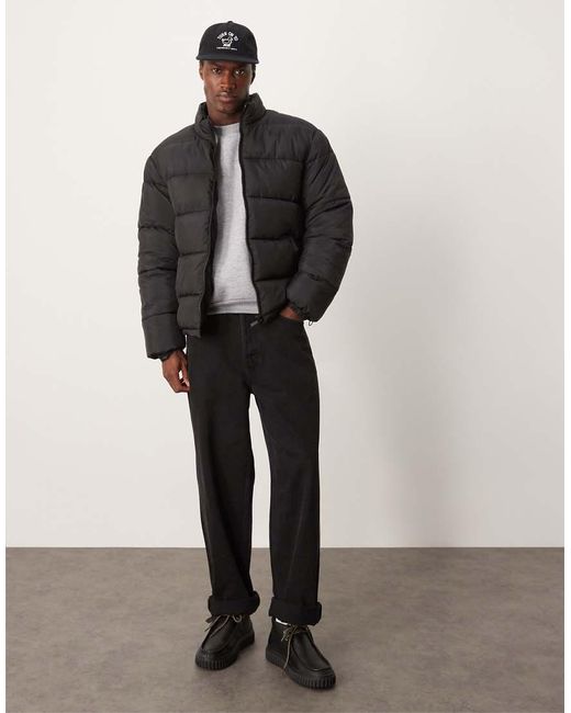 New Look Black Padded Puffer Jacket for men