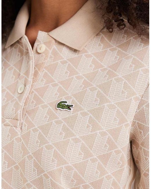 Lacoste Natural Monogram Polo Top