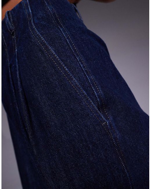 Jean ample d'ensemble à pinces devant - indigo ASOS en coloris Blue