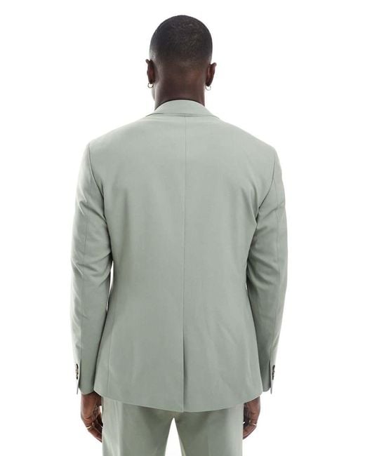 ASOS Smal Colbert in het Gray voor heren