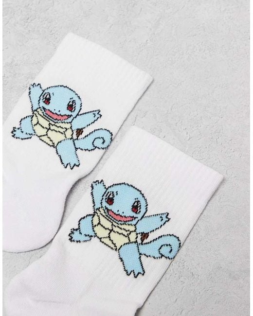 ASOS White 2pk Pack Socks With Pokemon Graphic for men