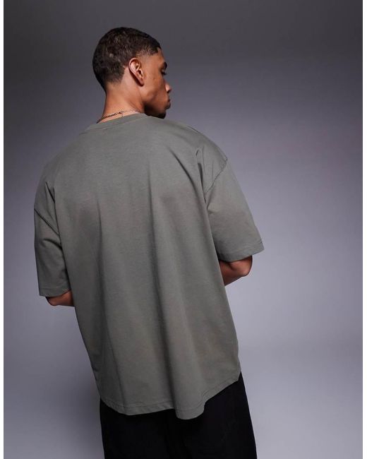 Camiseta Caqui Extragrande Con Estampado Gráfico Deportivo De -Verde ASOS de hombre de color Gray