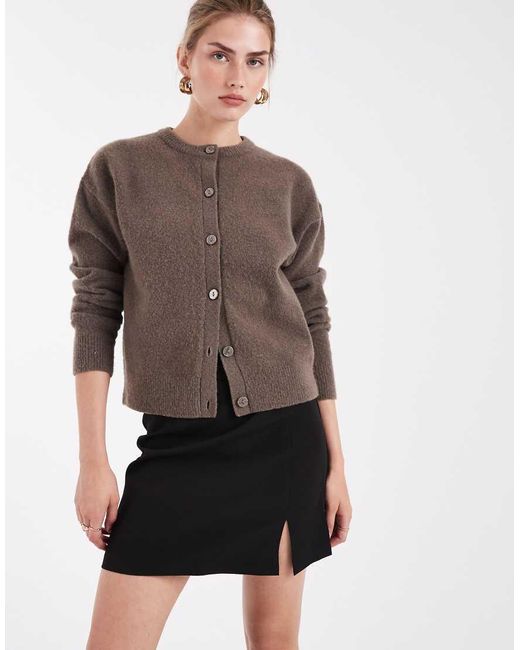 Pieces Black Tailored Notch Front Mini Skirt
