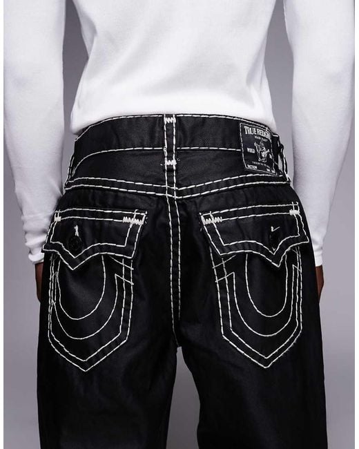 True Religion Black Bobby Baggy Flap Pocket Jeans Co-Ord for men