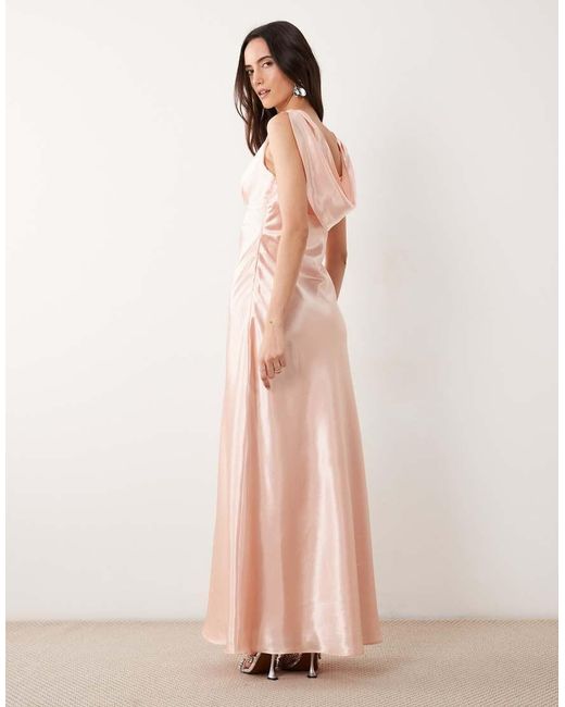 True Decadence Pink Cowl-Back Maxi Dress