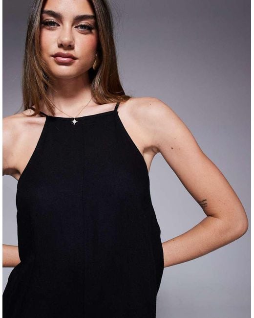 River Island Black Linen Jumpsuit