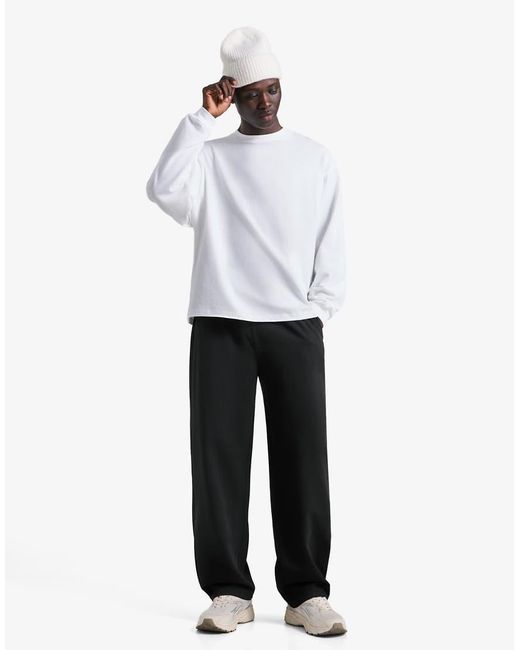 Bershka Black Straight-fit Tailored jogging Trousers for men