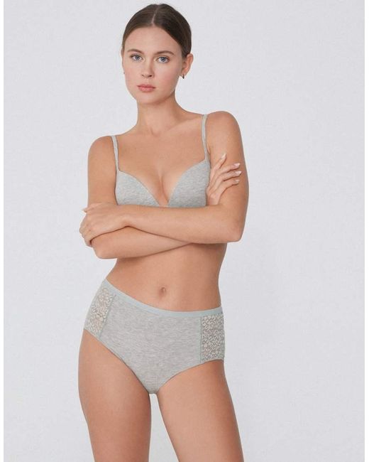 Tezenis Gray High-Waisted Knickers