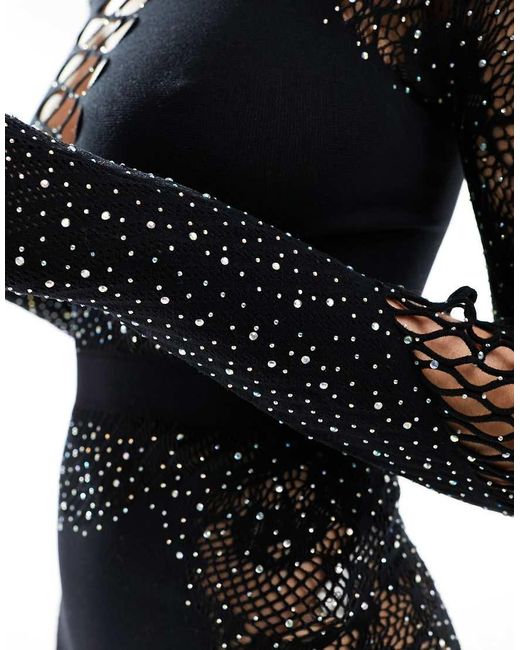Ann Summers Black Paisley Diamante Dress
