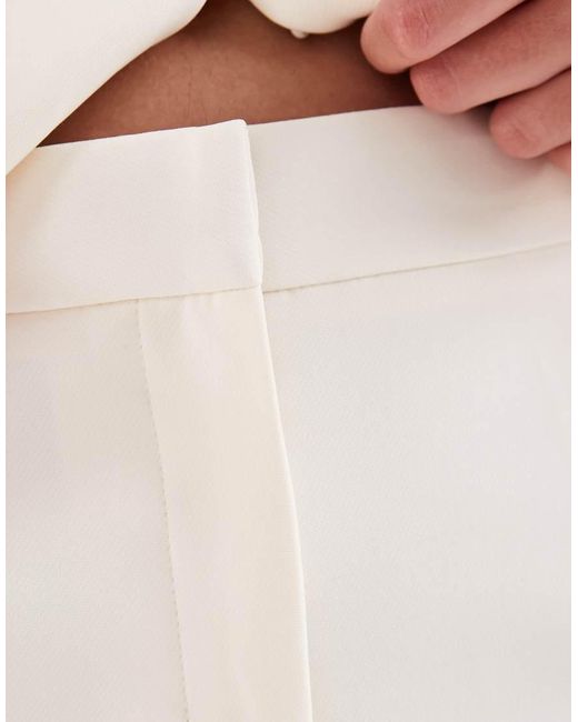 ASOS White Tailored Button Detail Capri Trousers