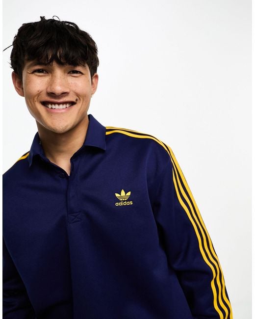 Adidas Originals Superstar - Poloshirt Met Lange Mouwen in het Blue voor heren
