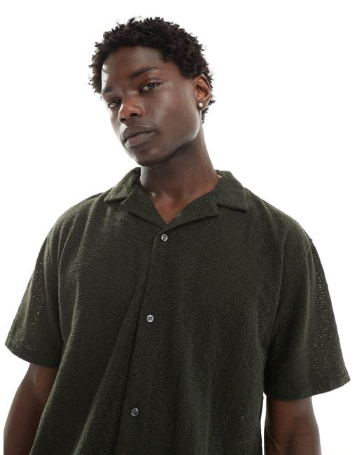 Camisa corta extragrande Abercrombie & Fitch de hombre de color Black