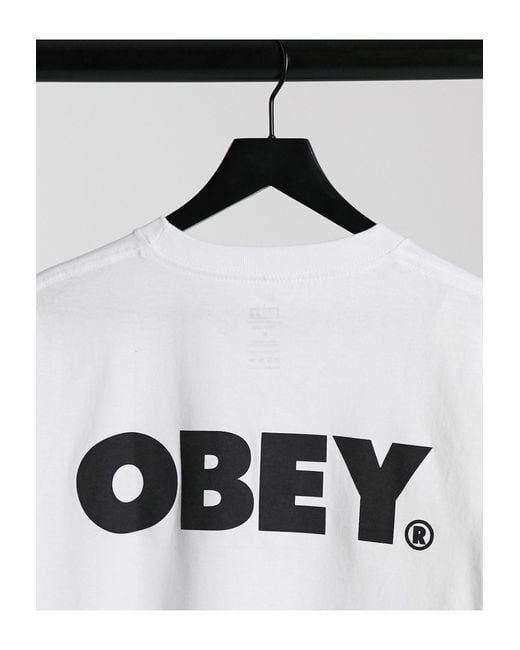 Obey Bold Logo Back Print T-shirt in White for Men - Lyst