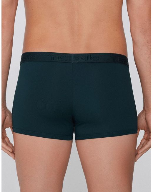 Tezenis Blue Elastic Microfibre Boxers With Logo for men
