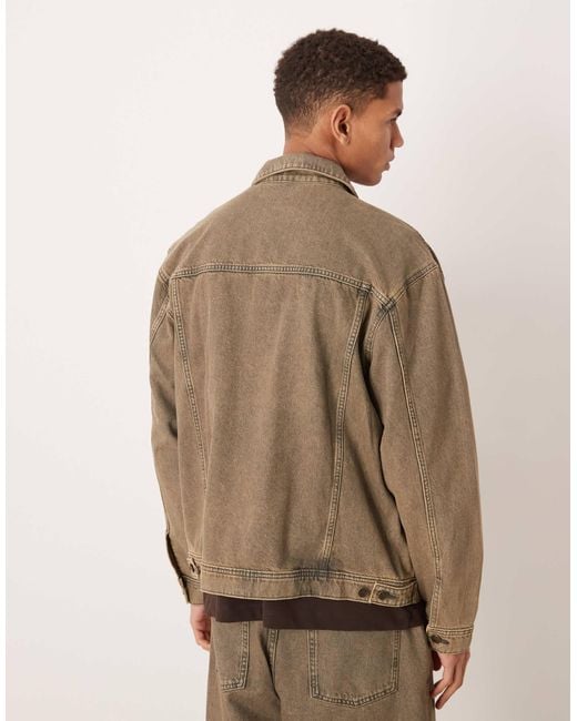 ASOS Brown Co-ord Denim Jacket for men