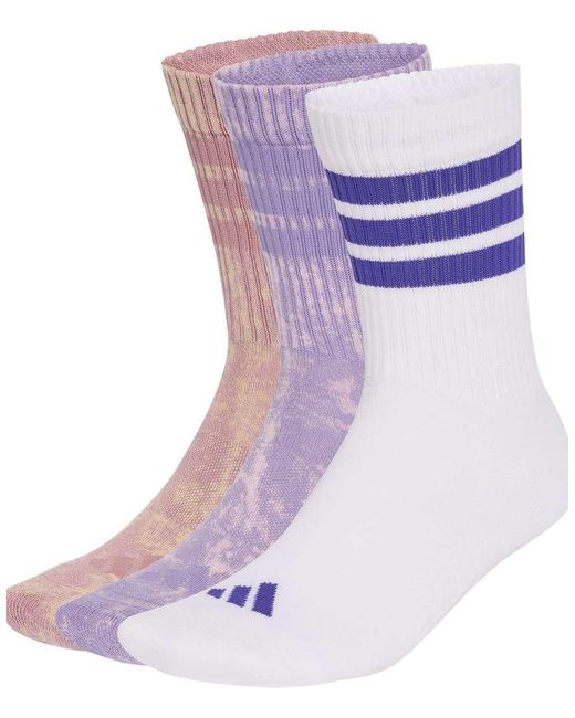 Adidas Originals Purple Stonewash Crew Socks 3 Pairs