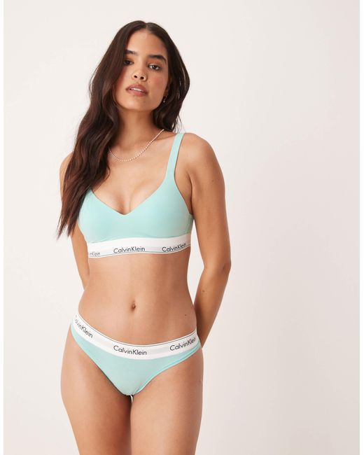 Calvin Klein Blue Modern Cotton Lift Bralette