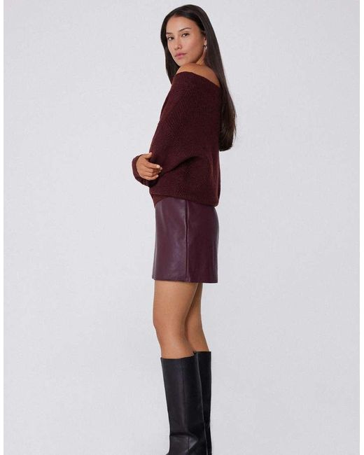 Tezenis Red Long Sleeve Boat Neck Ribbed Jumper