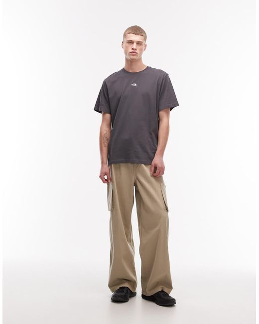The North Face Gray Essential Central Logo T-shirt for men