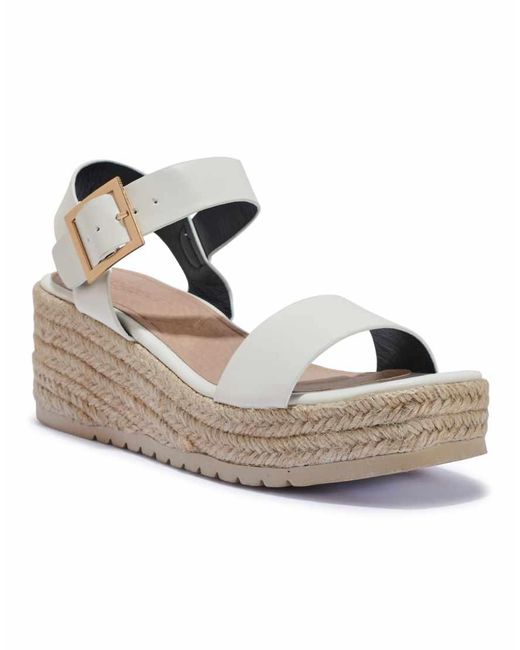 SEQWL Metallic Open Toe Wedge Sandals With Buckle Strap