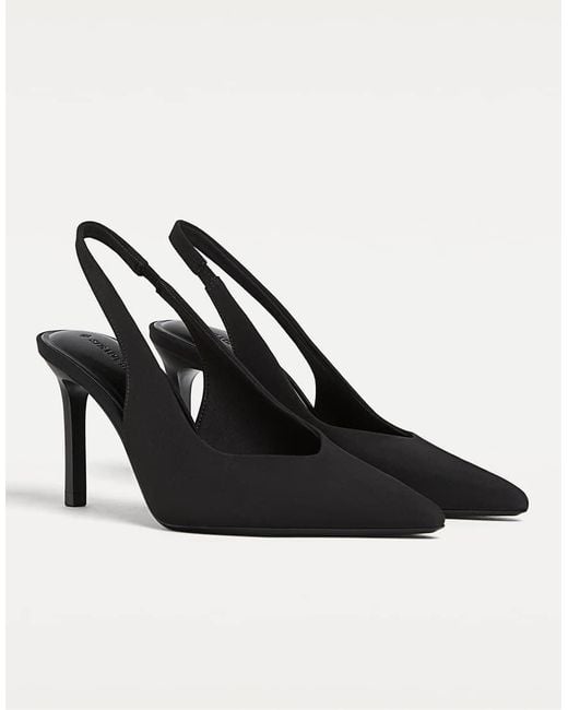 Stradivarius Black High-Heel Slingback