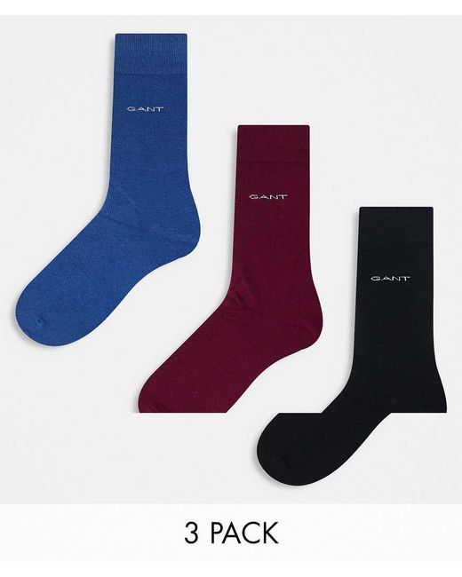 Gant Blue 3 Pack Cotton Socks for men