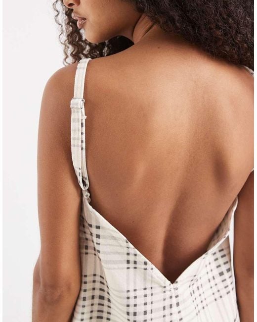 ASOS White Mini Shift Dress Deep V Back