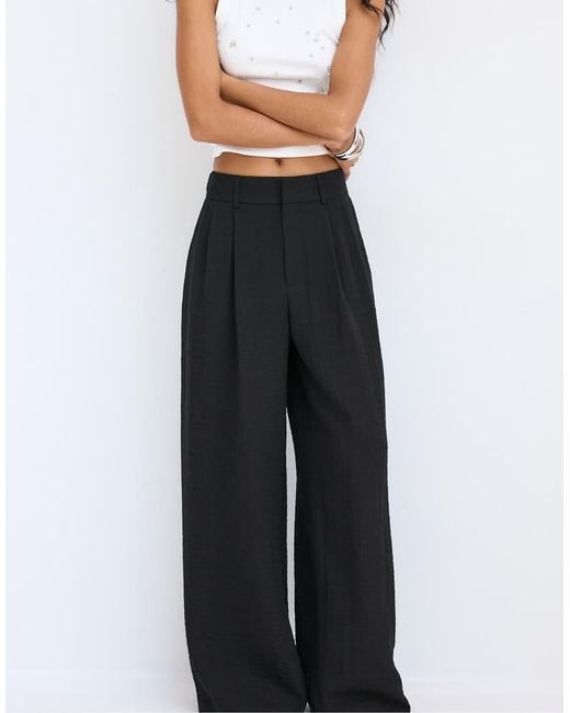 Stradivarius Blue Rustic Wide-leg Trousers