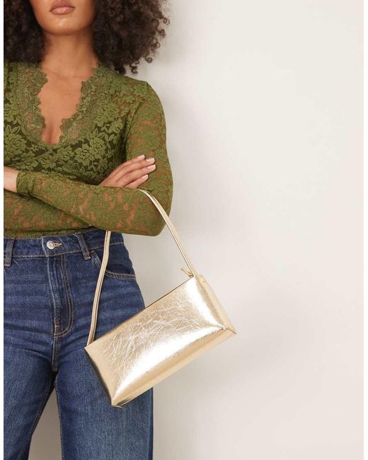 ASOS Green Textured Minimal 90S Shoulder Bag